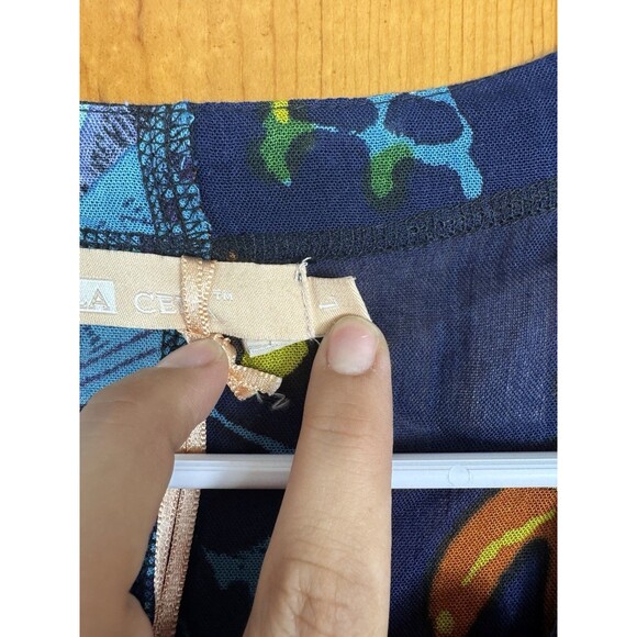 La Cera Maxi Dress Button Up Patchwork Boho Artsy Colorful Pockets Women's L NEW - Picture 7 of 9